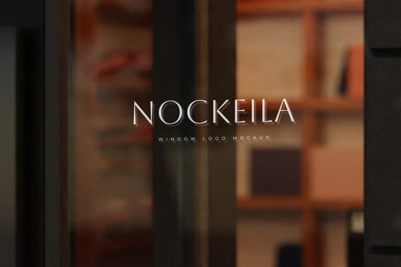 Window glass storefront logo mockup