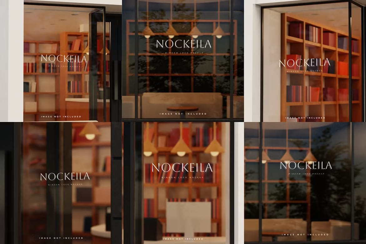 Window glass storefront logo mockup