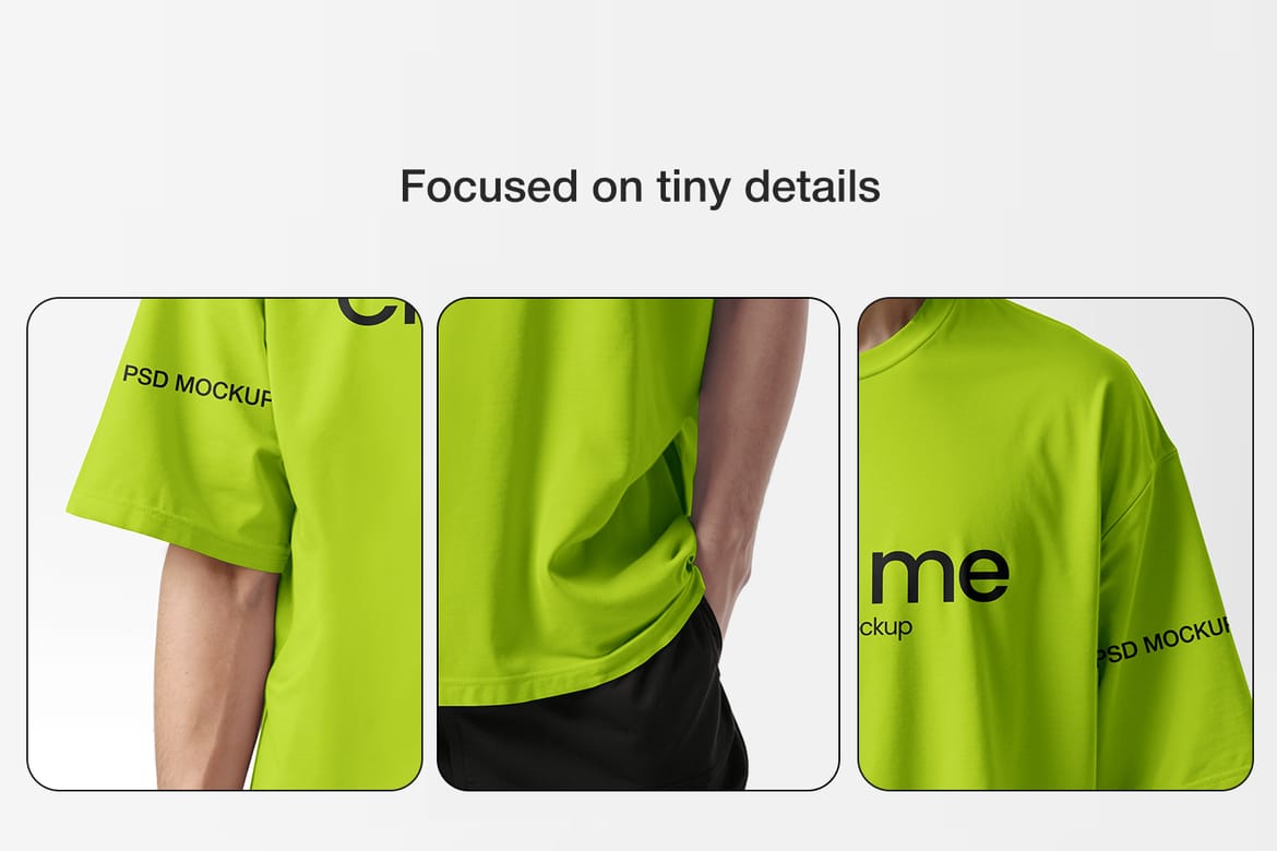 Crew Neck  Oversized T-shirt Mockup 