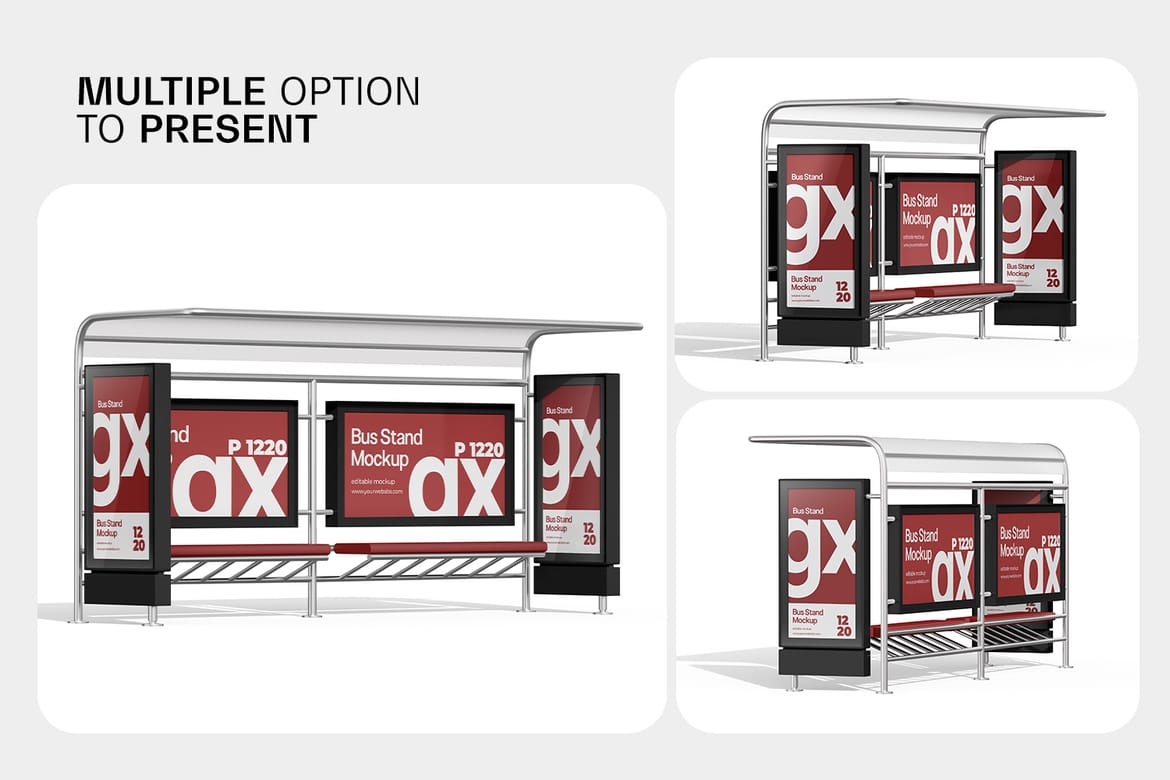 City Bus Stop Billboard Mockup 