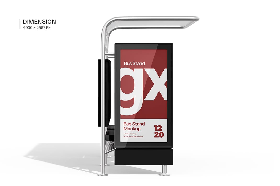 City Bus Stop Billboard Mockup 
