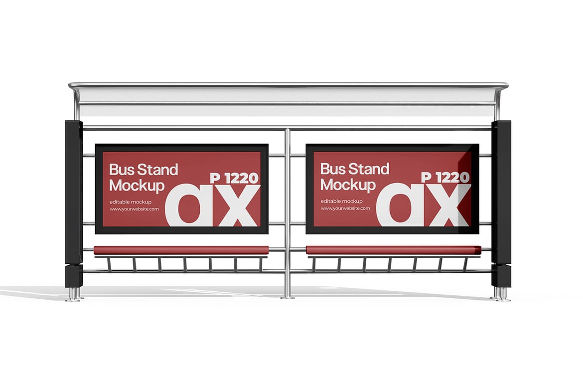 City Bus Stop Billboard Mockup 