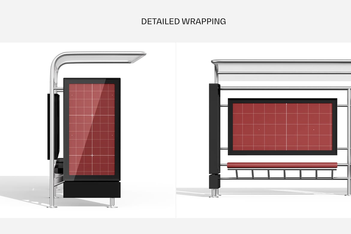 City Bus Stop Billboard Mockup 