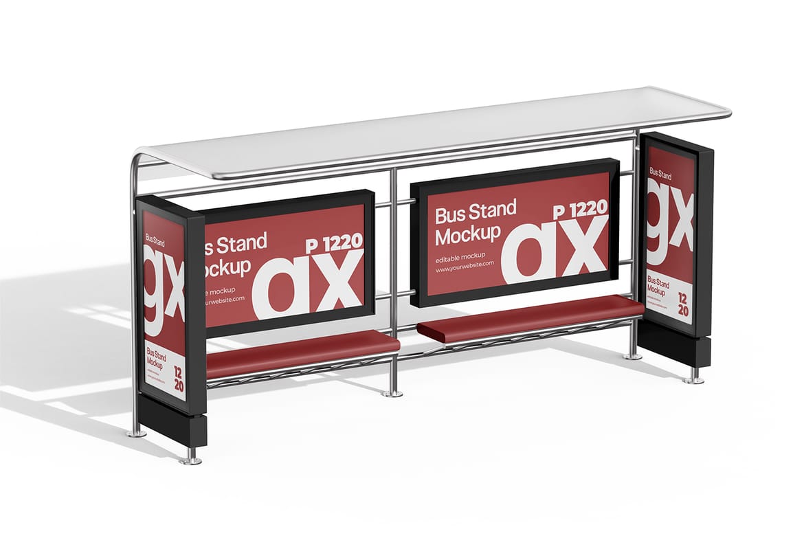 City Bus Stop Billboard Mockup 