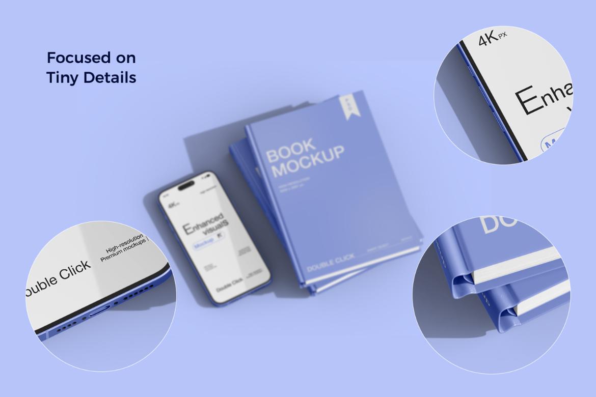 Smartphone & Book with Card Mockup Set