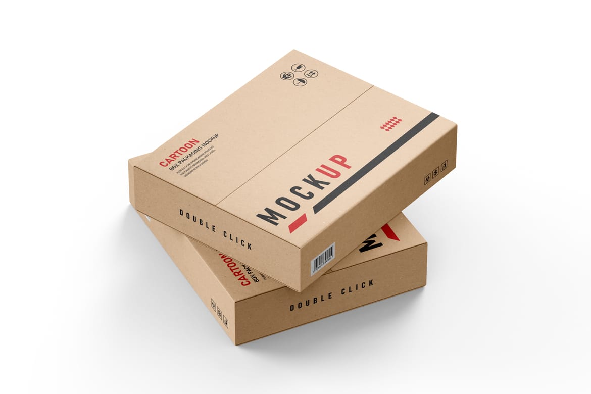 Kraft Carton Box Packaging Mockup