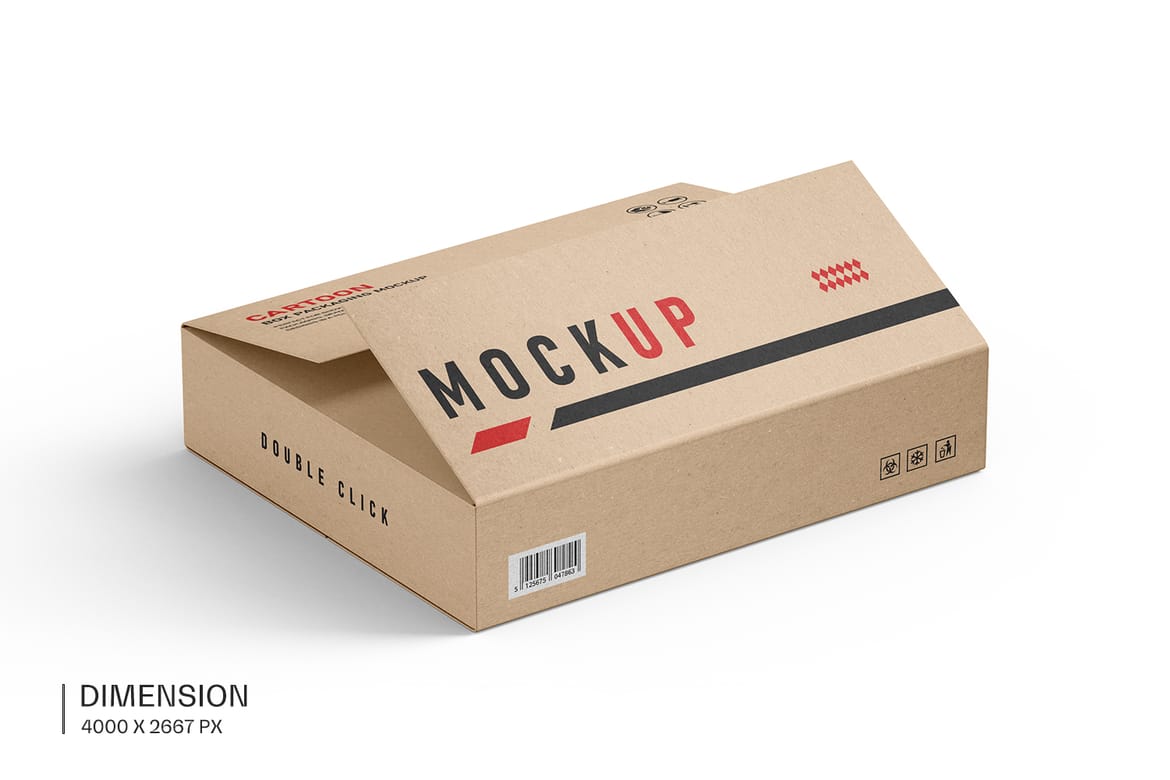 Kraft Carton Box Packaging Mockup