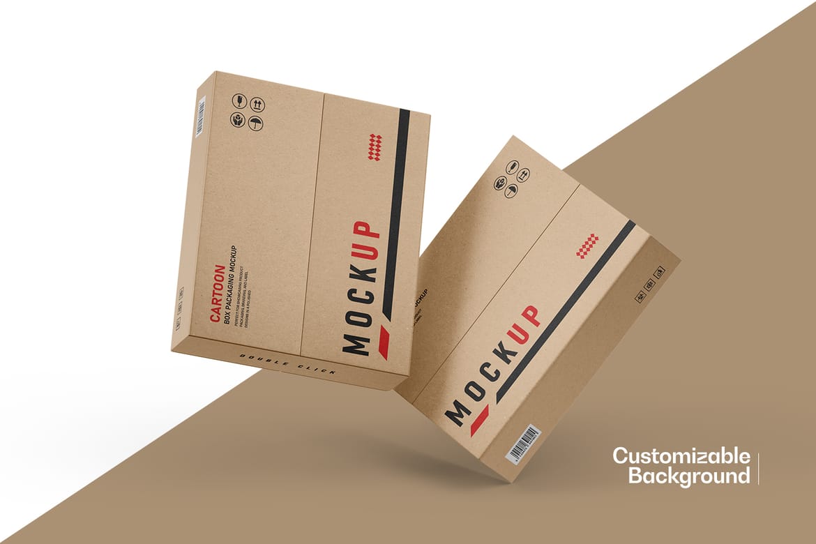 Kraft Carton Box Packaging Mockup