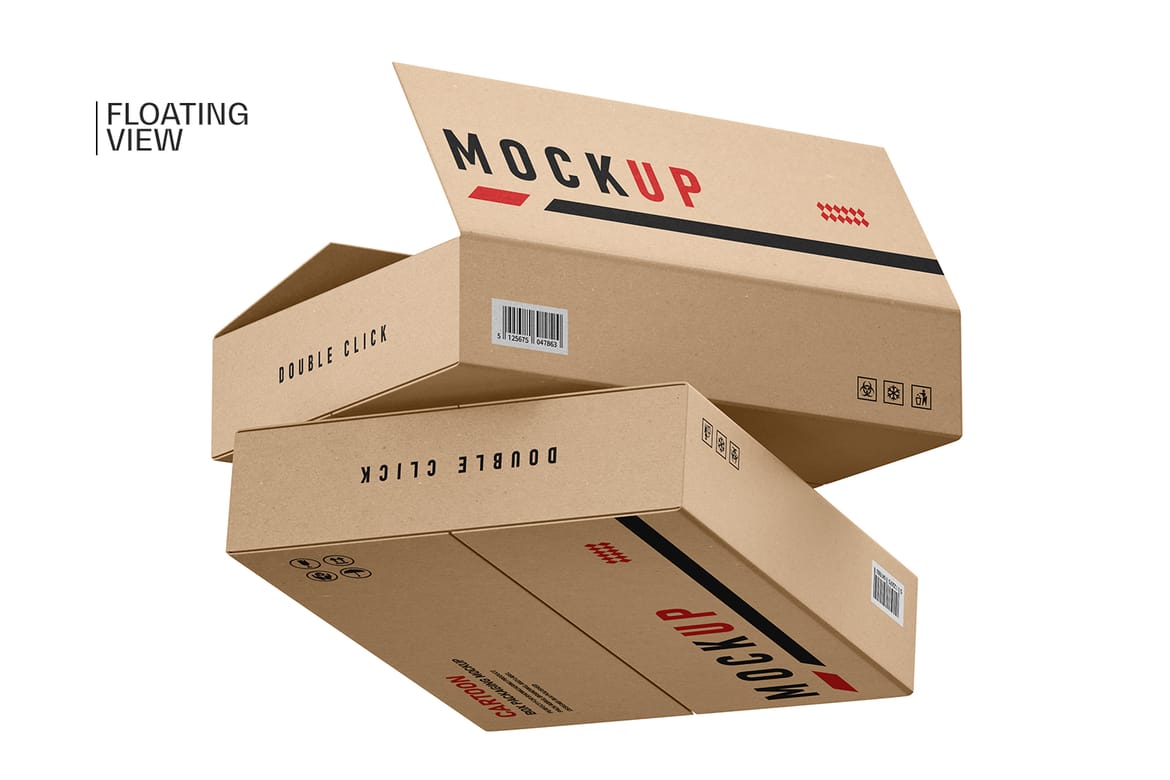 Kraft Carton Box Packaging Mockup