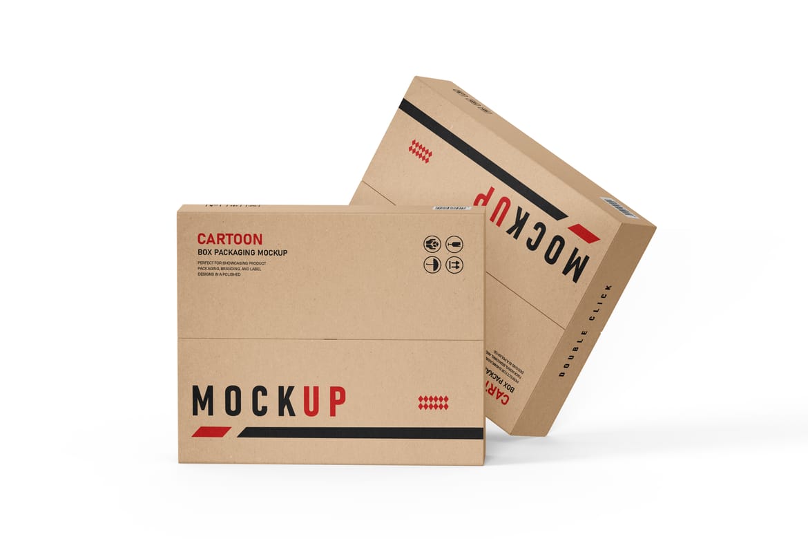 Kraft Carton Box Packaging Mockup