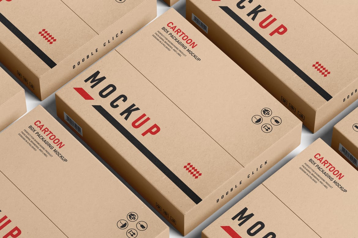 Kraft Carton Box Packaging Mockup