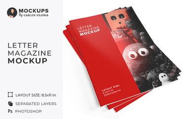 Letter Magazine Cover Mockup – 8.5x11 in