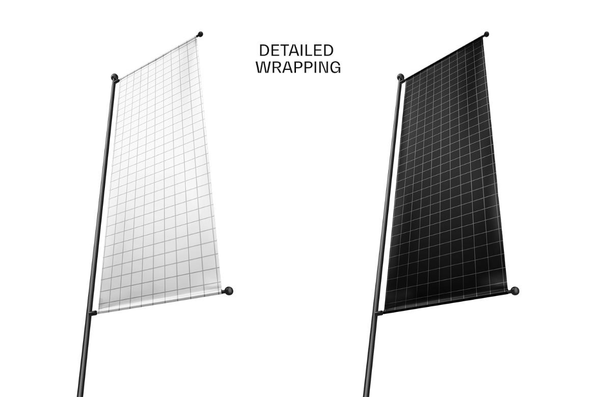 Vertical Sail Flag Mockup
