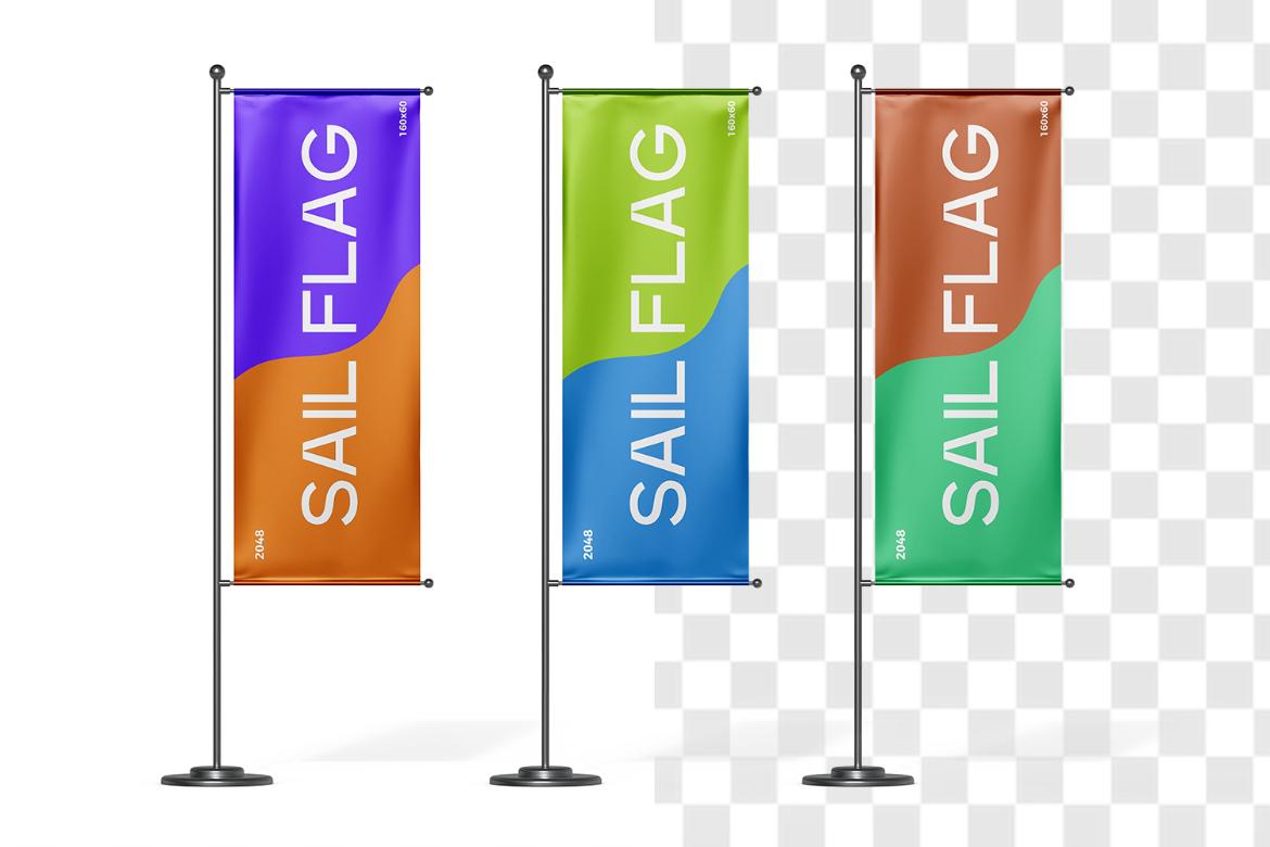 Vertical Sail Flag Mockup