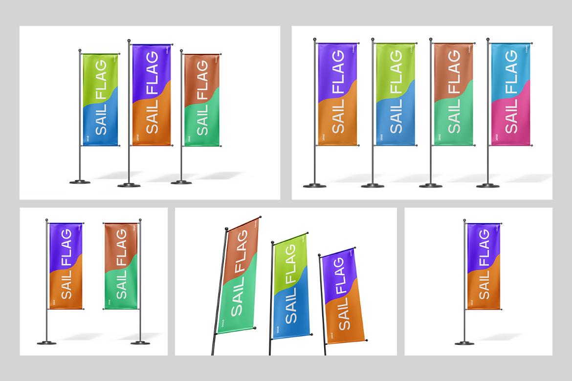 Vertical Sail Flag Mockup