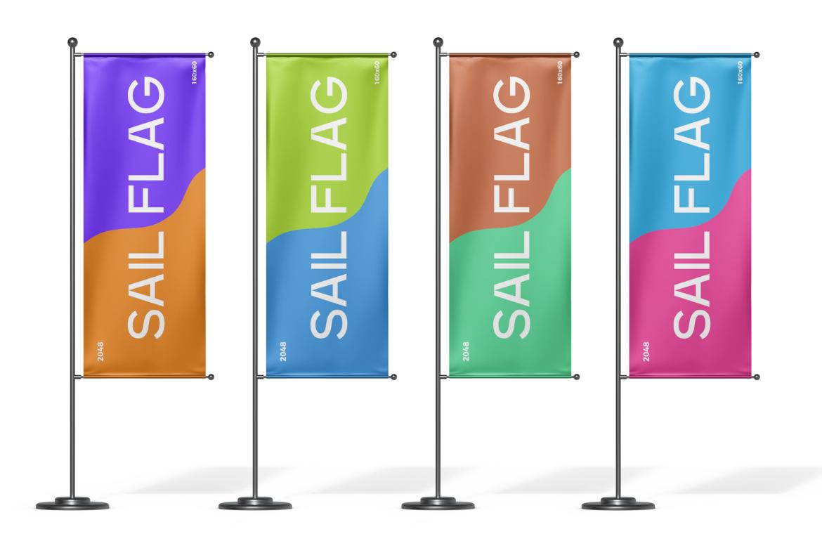 Vertical Sail Flag Mockup