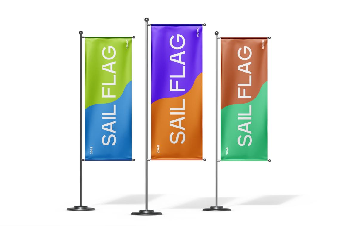 Vertical Sail Flag Mockup