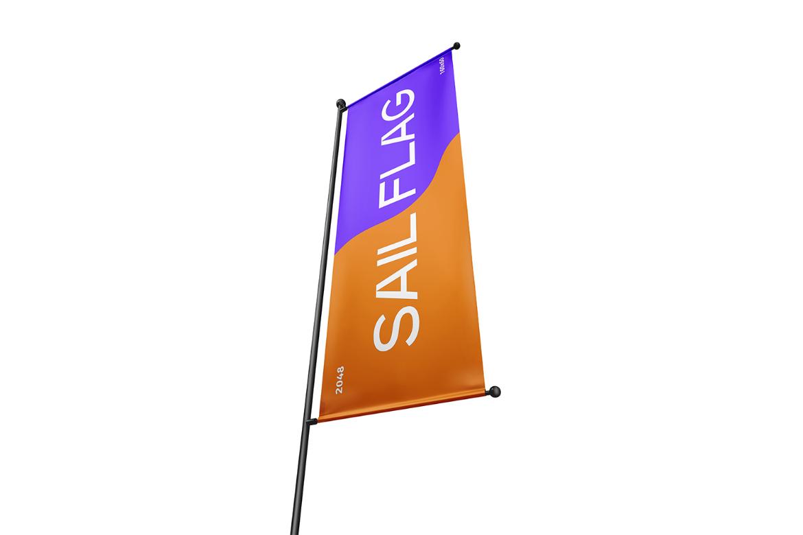 Vertical Sail Flag Mockup
