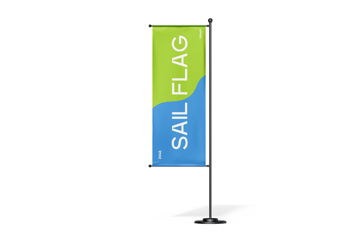 Vertical Sail Flag Mockup
