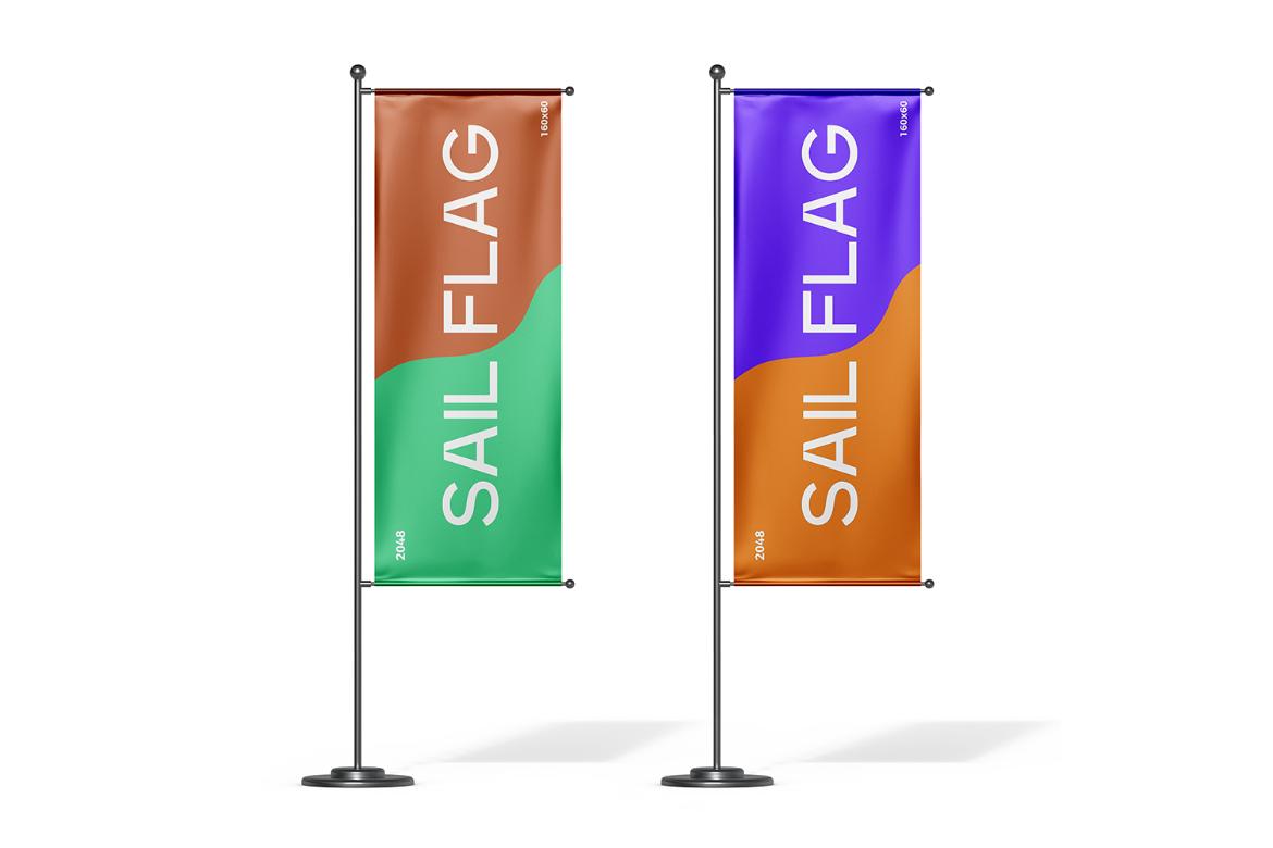 Vertical Sail Flag Mockup