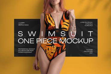 8 Mockups of a One Piece  Women's Swimsuit. vol.02