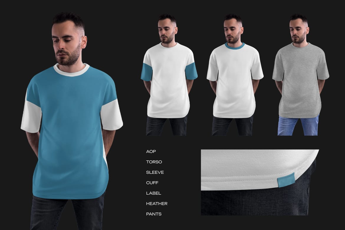  3  Mockups Oversize T-shirt