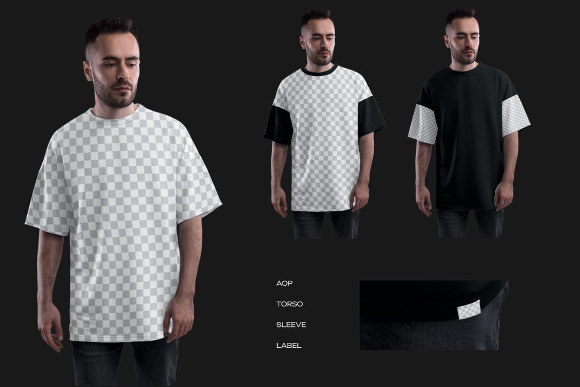  3  Mockups Oversize T-shirt