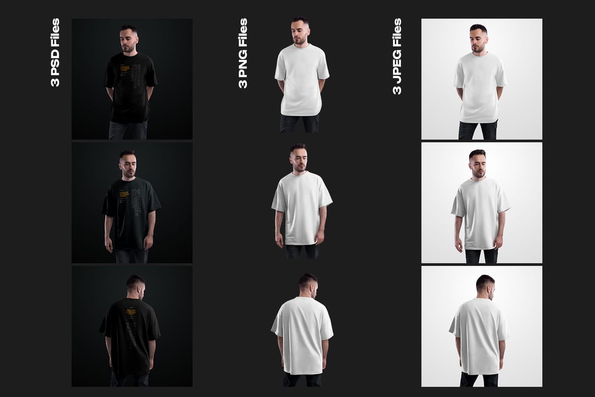  3  Mockups Oversize T-shirt