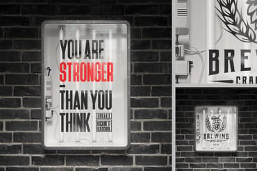 Advertising Light Box with Tube Lights Mockup
