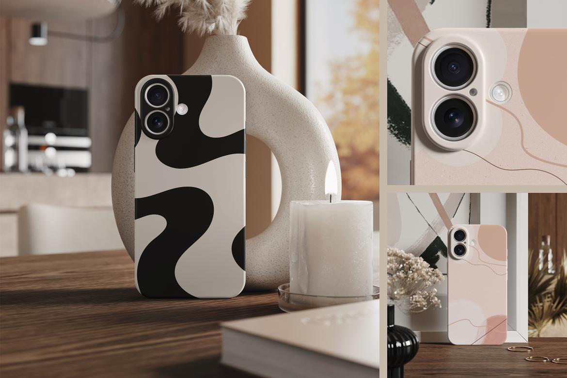 Smartphone in Protective Case Mockup