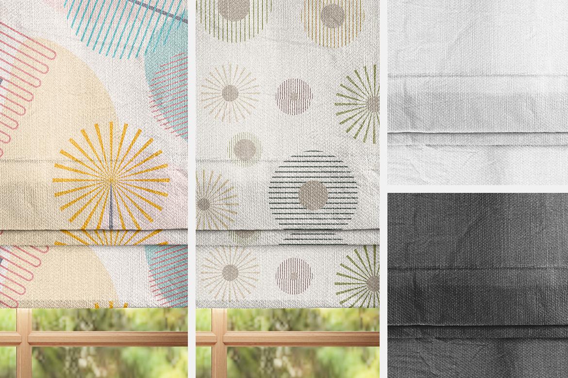 Roman Blind Curtain on the Window Mockup