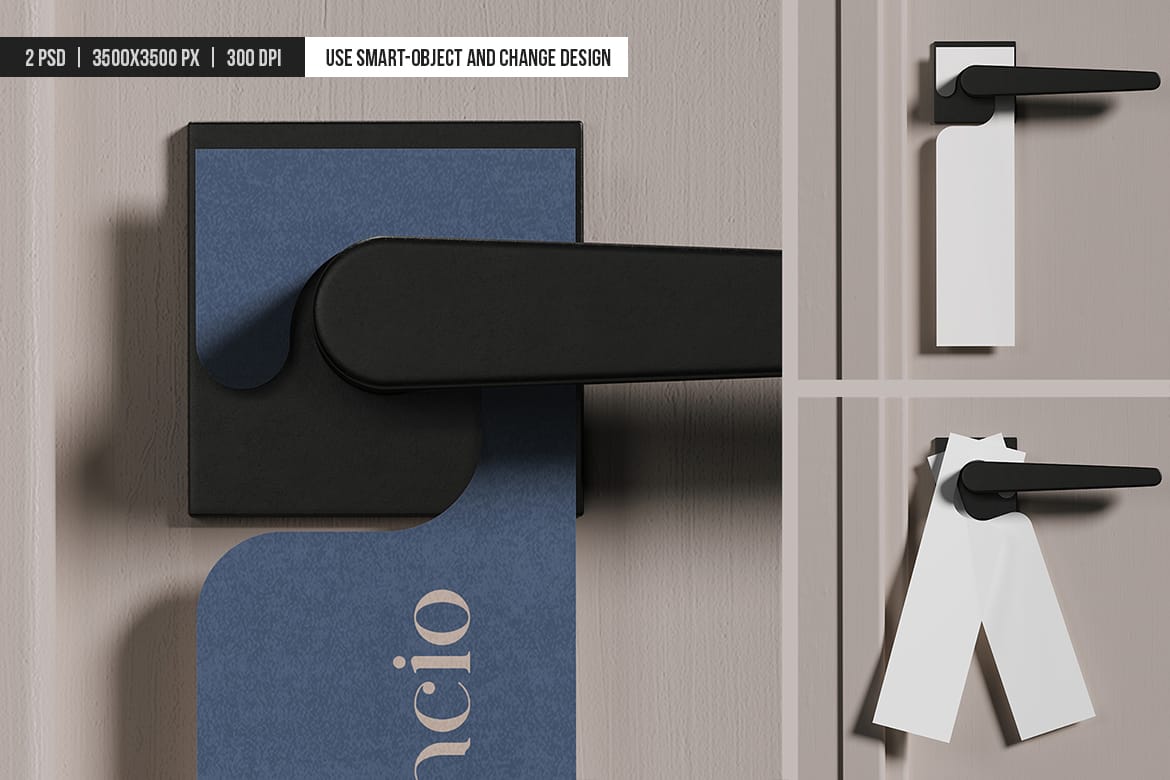 Hotel Door Hanger Mockup