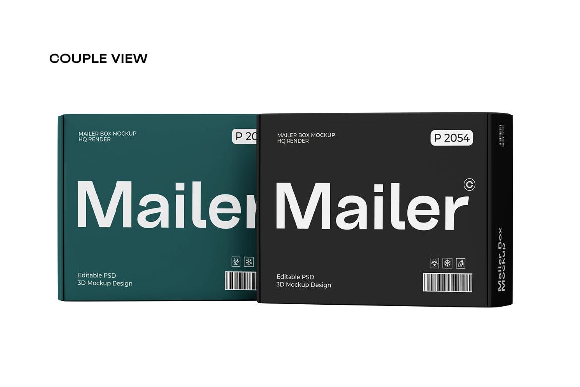 Cardboard Shipping Mailer Box Mockup