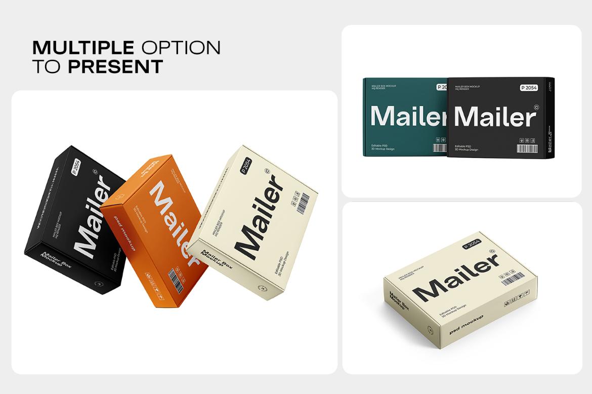 Cardboard Shipping Mailer Box Mockup