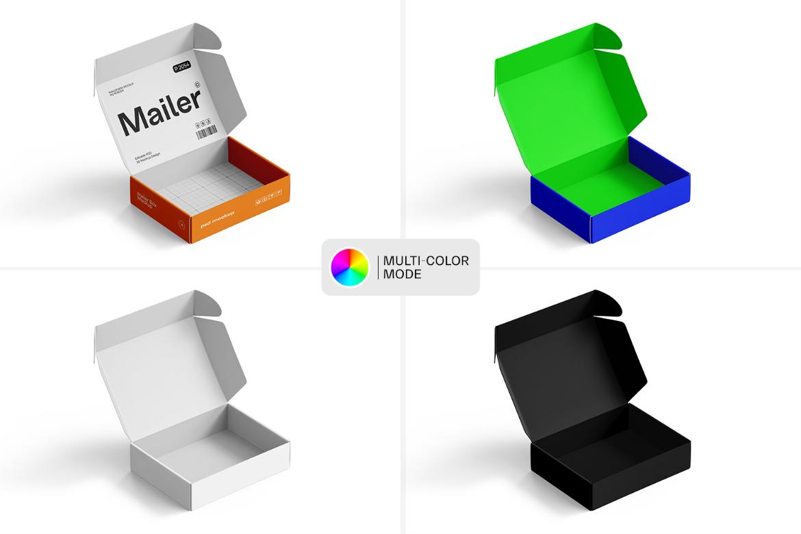 Cardboard Shipping Mailer Box Mockup