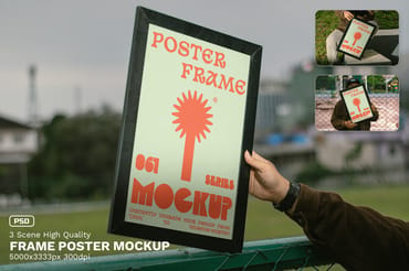 3 Realistic Scene High Quality Frame Poster Mockup - VOL 1
