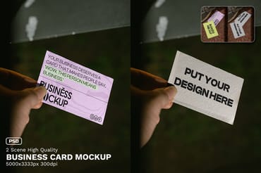 2 Realistic Scene High Quality Business Card Mockup - VOL 4