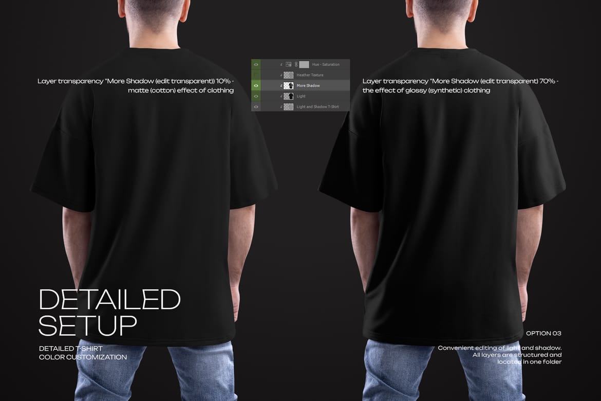 4 Full-Length Oversized Men's T-Shirt Mockups 