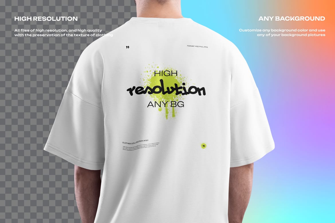 4 Full-Length Oversized Men's T-Shirt Mockups 