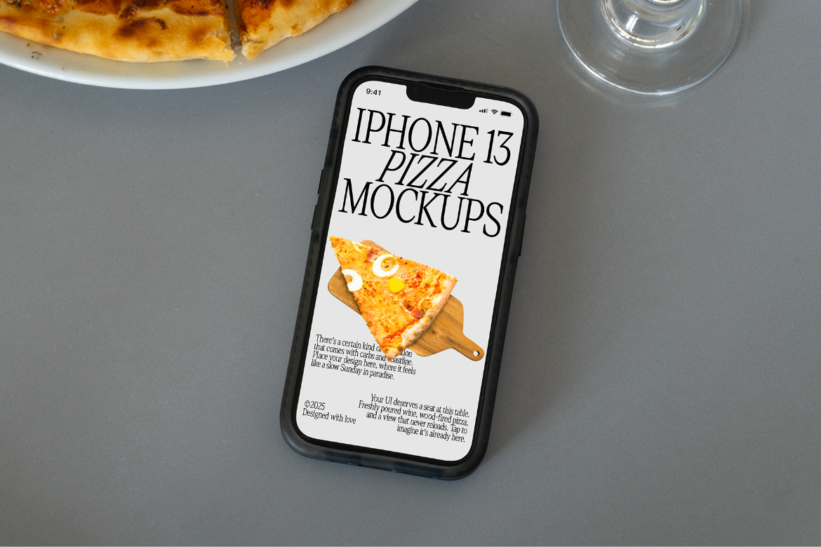 iPhone Pizza Mockup Set