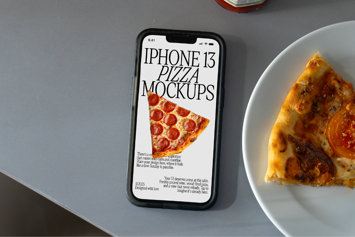 iPhone Pizza Mockup Set