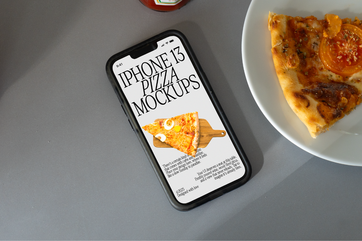 iPhone Pizza Mockup Set