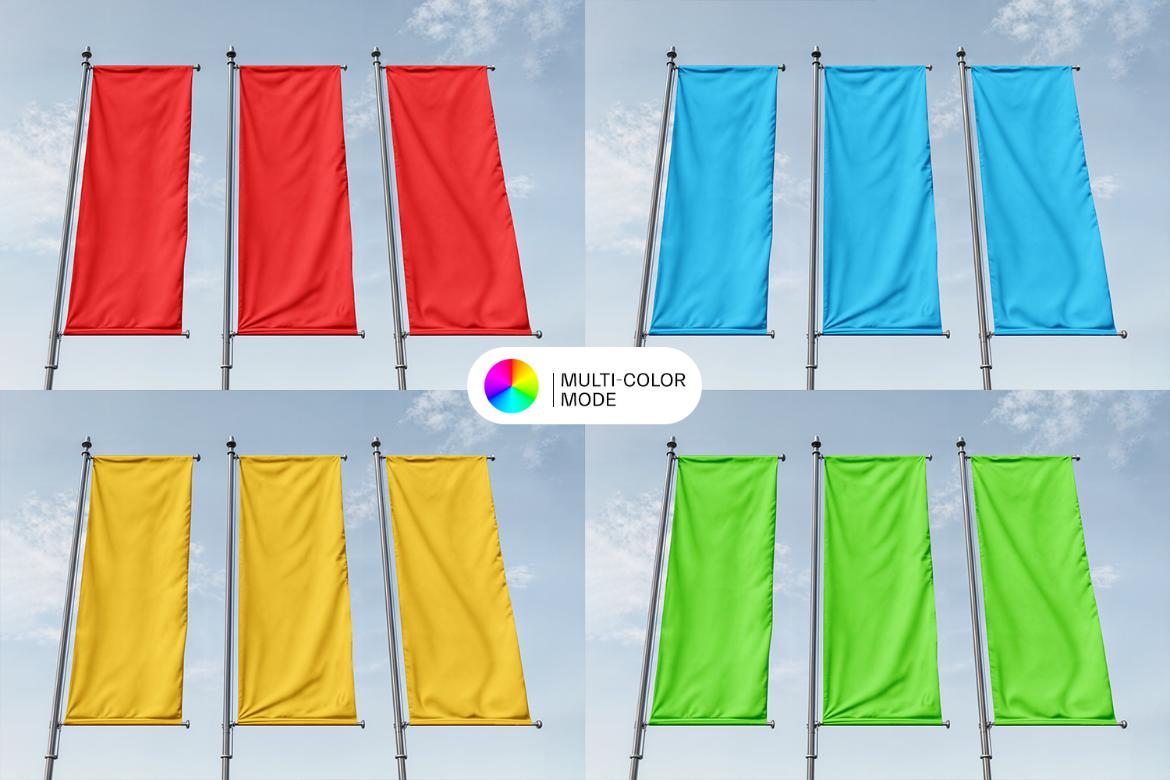 Vertical Flag Mockup