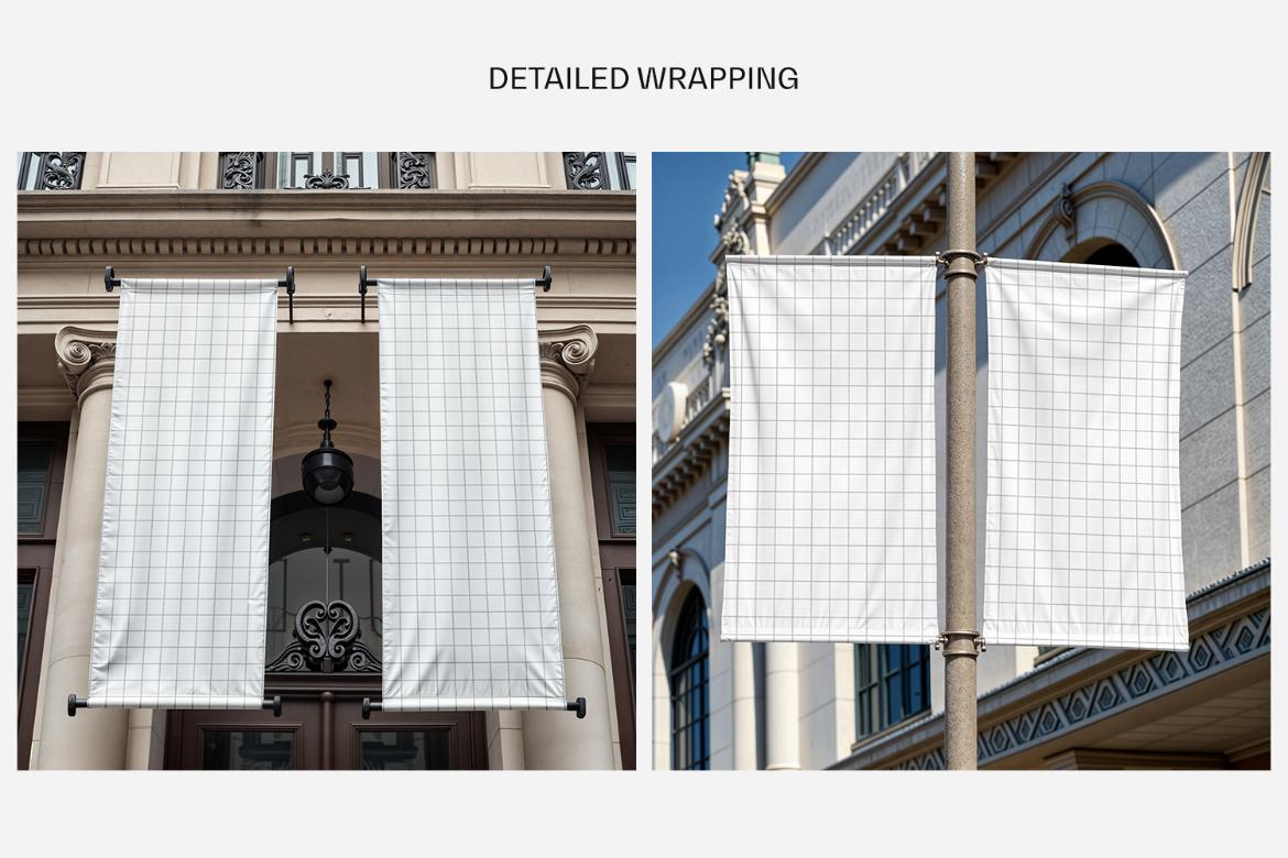 Vertical Flag Mockup