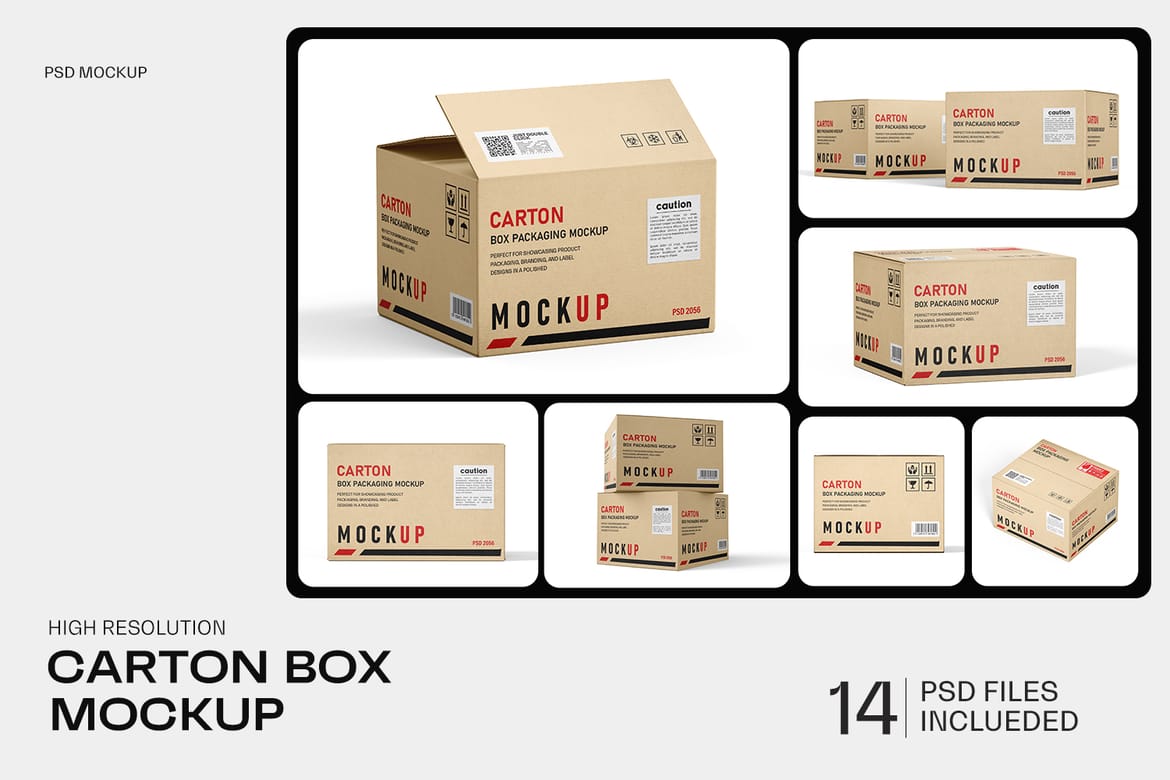 Kraft Carton Packaging Box Mockup