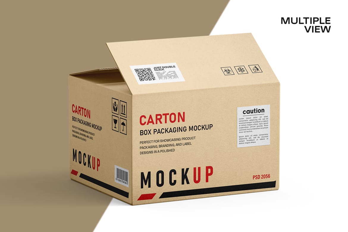 Kraft Carton Packaging Box Mockup