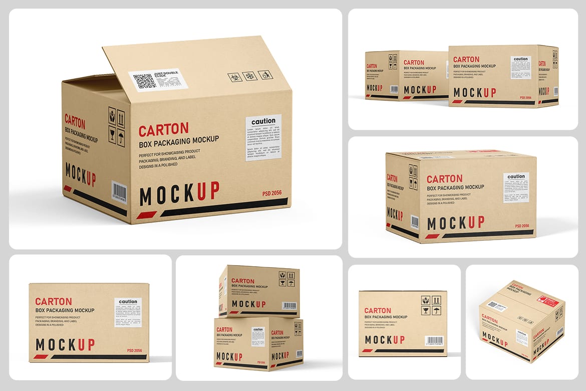 Kraft Carton Packaging Box Mockup