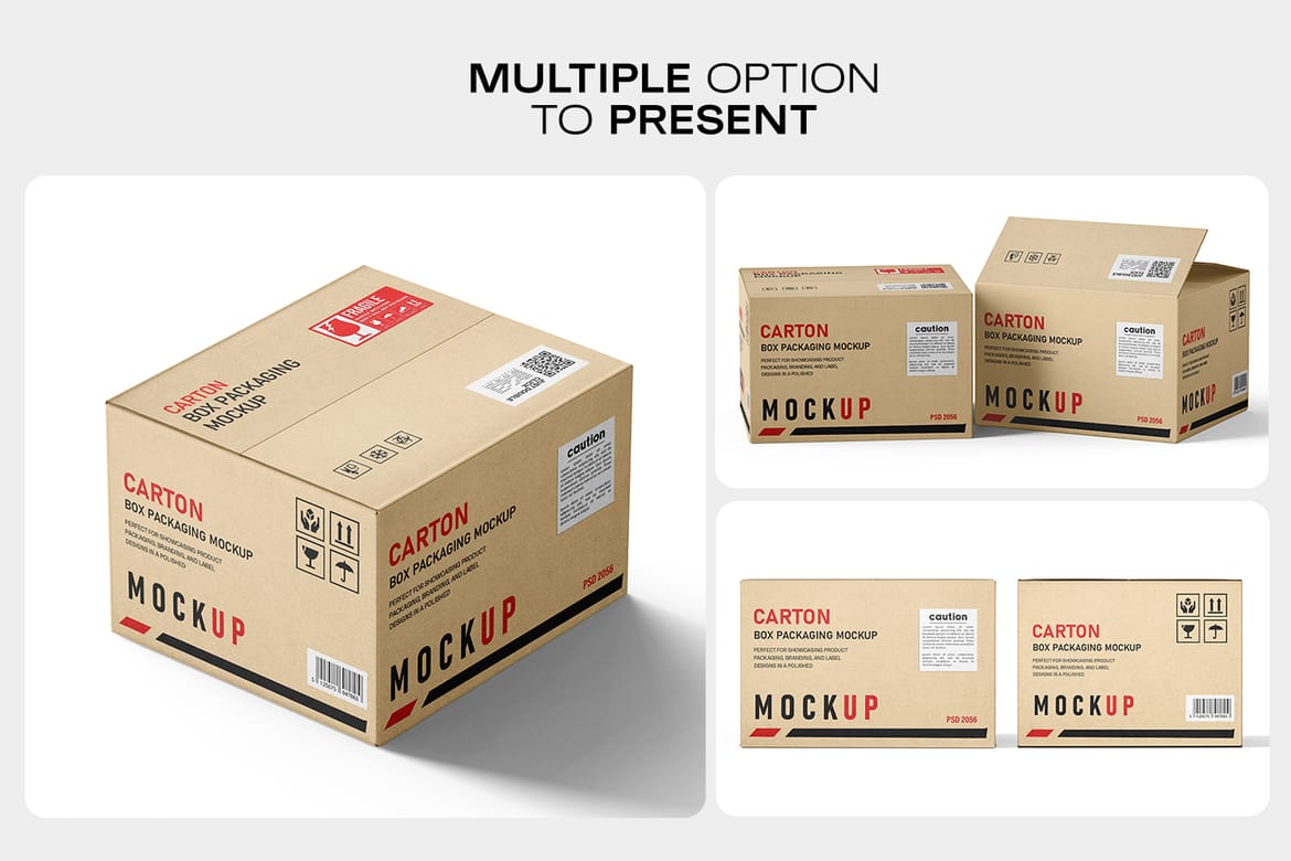Kraft Carton Packaging Box Mockup