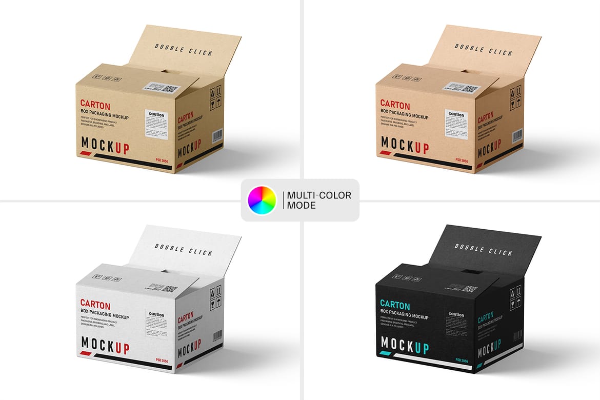 Kraft Carton Packaging Box Mockup