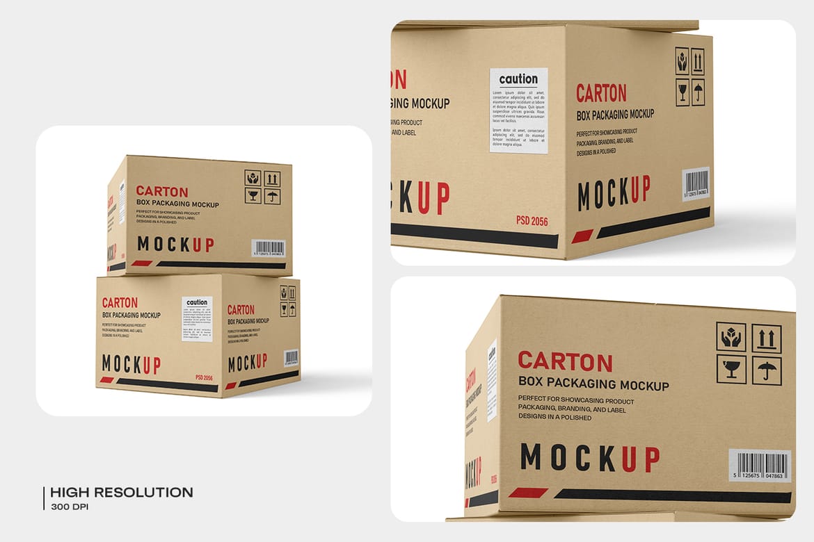 Kraft Carton Packaging Box Mockup